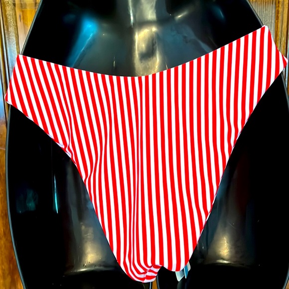 NWT Red & White Striped Bikini Bottoms - Picture 5 of 6